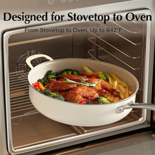 Load image into Gallery viewer, Redchef Ceramic Saute Pan with Lid, Nonstick 3PCS Frying Pan, 5QT Jumbo Cooker with Helper Handle &amp; Lid, Non Toxic Ceramic Cooking Pan, Chef Pan, Dishwasher &amp; Oven Safe, PFAS PFOA &amp; PTFE Free