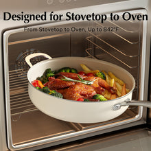 Load image into Gallery viewer, Redchef Ceramic Saute Pan with Lid, Nonstick Deep Frying Pan, 5QT Jumbo Cooker with Helper Handle &amp; Lid, Non Toxic Ceramic Cooking Pan, Chef Pan, Dishwasher &amp; Oven Safe, PFAS PFOA &amp; PTFE Free