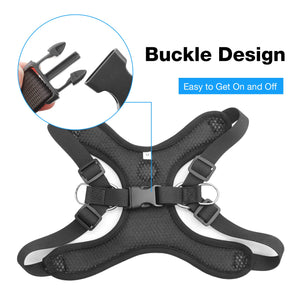 Adjustable Dog Harness Vest and Leash Set for Small, Medium Dogs No Pull, Step in Escape Proof Reflective Easy Walk Puppy Harness, Black, S (Comes with A Measuring Tape)