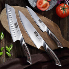 Load image into Gallery viewer, 3 Pieces Knife Set, Professional Japanese High Carbon Stainless Steel Kitchen Knife Set, Ultra Sharp Chef Knives Sets with Ergonomic Pakkawood Handle