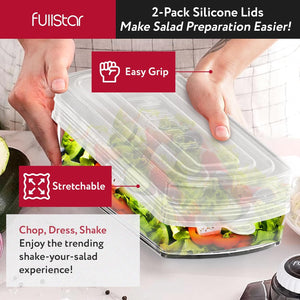 Silicone Stretch Lids for Fullstar Choppers & Mandoline Slicers – Reusable Food Covers for Storage – Flexible & Durable - Pack of 2