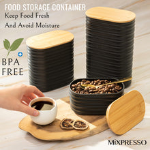 Load image into Gallery viewer, Mixpresso 3 Pcs Olive Green Canisters Sets For The Kitchen, Airtight Plastic Canister With Bamboo Lid, Coffee And Sugar Canister Set, Decorative Sugar Container, Kitchen Decor For Counter