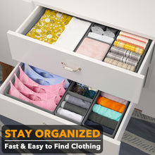 Load image into Gallery viewer, SpaceAid Drawer Organizer Clothes, 12 Pack Dresser Organizer Bins for Nursery, Closet Organization and Storage Dividers for Clothing, Baby Clothes, Underwears, Socks (Black)