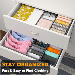 SpaceAid Drawer Organizer Clothes, 12 Pack Dresser Organizer Bins for Nursery, Closet Organization and Storage Dividers for Clothing, Baby Clothes, Underwears, Socks (Black)