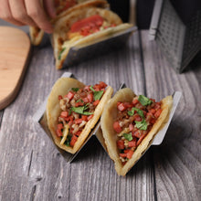 Load image into Gallery viewer, YellRin Taco Holders Stainless Steel Taco Holder Stands Set of 4 Each Taco Rack Holds 2 Soft &amp; Hard Shell Tacos for Taco Rack, Taco Shell Holder, Taco Tray, Oven, Grill (4)