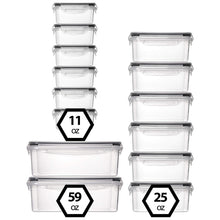 Load image into Gallery viewer, 50-Piece Plastic Food Storage Containers with Lids (24 Containers &amp; 24 Lids) - Leakproof, BPA-Free, Meal Prep Containers, Reusable Lunch Storage Set for Kitchen Organization (Pack of 50)