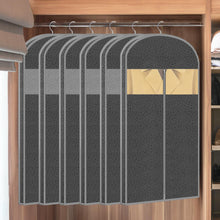 Load image into Gallery viewer, 4 Pack 61&#39;&#39; Garment Bags for Hanging Clothes Storage, Travel, Clear Dress Bags for Gowns Long, Suit Bags for Closet Storage, Grey