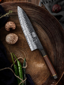 9 Inch Kiritsuke Chef Knife, Japanese Hand Forged 9 Layers 10Cr15CoMoV High Carbon Steel Kitchen Knife, Professional Chef's Knife with Ergonomic Rosewood Handle