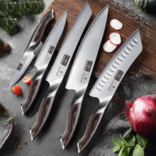 Load image into Gallery viewer, 3.75 inch Paring Knife, Japanese High Carbon Stainless Steel Small Kitchen Knives, Ultra Sharp Fruit Knife with Ergonomic Pakkawood Handle