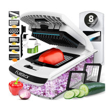 Load image into Gallery viewer, Vegetable Chopper and Spiralizer - Food Chopper with Container, Fruit Slicer, Kitchen Gadgets &amp; Accessories, Home Essentials (4 in 1, White)