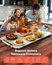 Load image into Gallery viewer, Food Warming Mat, iTRUSOU 27.5x16&#39;&#39; Electric Warming Tray with 7 Temp-Settings, Switchable Fahrenheit/Celsius, 99h Timer, Foldable Food Warmer Keep Food Warm at Buffet, Party, Sabbath, Daily Use