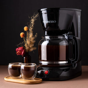Mixpresso 8-Cup Drip Coffee Maker Programmable, Coffee Pot Machine Including Reusable & Removable Coffee Filter, Black Electric Coffee Maker