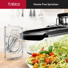 Load image into Gallery viewer, Mandoline Slicer for Kitchen, Fruit Cutter, Cheese Grater, Cucumber Slicer, Veggie Spiralizer, Food Cutter &amp; Kitchen Gadgets with Safety Glove (6 in 1, White)