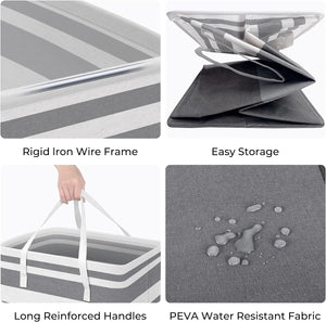 HomeHacks 2-Pack Large Laundry Basket and Rolling Laundry Basket for Organizing, Clothing, Bedroom, Comforter, Closet, Dorm Bundle