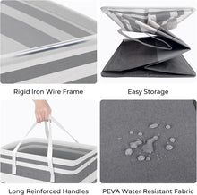 Load image into Gallery viewer, HomeHacks 2-Pack Large Laundry Basket and 3-Pack Grey Storage Bgas for Organizing, Clothing, Bedroom, Comforter, Closet, Dorm Bundle
