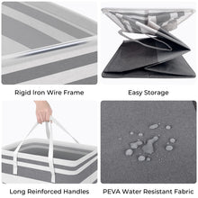 Load image into Gallery viewer, HomeHacks 2 Pack Large Laundry Baskets, Waterproof, Freestanding Laundry Hampers, Collapsible Clothes Hamper with Reinforced Handles in Laundry Room, College Dorm, Bathroom, Bedroom (Grey, 75Lx2)