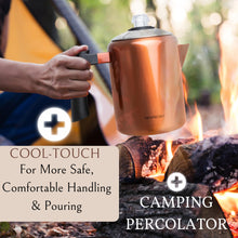 Load image into Gallery viewer, Mixpresso Stainless Steel Stovetop Coffee Percolator, 52 oz Classic Percolator Coffee Pot, Excellent As Camping Pot, 12 Cup Stainless Steel Camping Coffee Makers, Cool-Touch Handle.