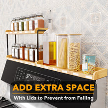 Load image into Gallery viewer, SpaceAid 30&quot; Wide Kitchen Shelf Organizer for Stove, Magnetic Bamboo Spices Shelf for Home Stove Kitchen Storage Organization (Fit for Flat Top Only)