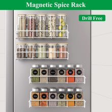 Load image into Gallery viewer, 6 Pack Magnetic Spice Rack Organizer for Refrigerator and Microwave Oven, Metal Fridge Shelf for Kitchen, Matt Black