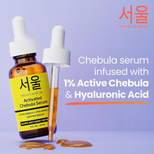 Load image into Gallery viewer, SeoulCeuticals Chebula Active Serum for Face - Korean Skin Care Anti Aging Natural K Beauty Skincare With Hyaluronic Acid + Spotted Orchid for Healthy, Youthful Glowing Skin 1oz