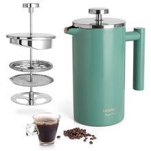 Load image into Gallery viewer, Mixpresso Stainless Steel French Press Coffee Maker 27 Oz 800 ml, Double Wall Insulated French Press Stainless Steel &amp; Tea Brewer Easy Clean &amp; Easy Press Strong Quality Metal Coffee Press.