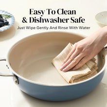 Load image into Gallery viewer, Redchef Ceramic Saute Pan with Lid, Nonstick Deep Frying Pan, 5QT Jumbo Cooker with Helper Handle &amp; Lid, Non Toxic Ceramic Cooking Pan, Chef Pan, Dishwasher &amp; Oven Safe, PFAS PFOA &amp; PTFE Free