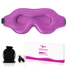 Load image into Gallery viewer, Sleep Eye Mask for Men Women, Sleeping Mask for Side Sleeper, Travel Blackout Night Blindfold Eye Shade Cover with Adjustable Strap (Black)