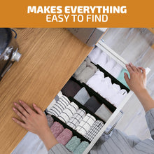 Load image into Gallery viewer, Large Kitchen Drawer Organizer - Expandable Bamboo Drawer Dividers (17&quot; - 21.5&quot;) - Adjustable Separators for Kitchen, Clothes, Dresser, Bedroom, Bathroom, and Desk Drawers - 6 Pack