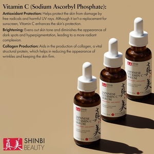 Japanese Vitamin C Serum With Rice Water + Hyaluronic Acid - Japan Skincare Products for Anti Aging Anti Wrinkle J Beauty Glow 1oz
