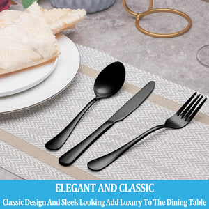 50 Piece Silverware Set Service for 10,Premium Stainless Steel Flatware Set,Mirror Polished Cutlery Utensil Set,Durable Home Kitchen Eating Tableware Set,Include Fork Knife Spoon Set,Dishwasher Safe