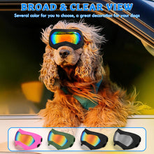 Load image into Gallery viewer, Large Dog Sunglasses Dog Goggles Pet Glasses Pet Eyewear with Adjustable Strap, Glasses for Medium Large Dog Swimming Skating Glasses Windproof Dustproof UV Proof (Black-Colorful)