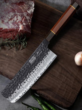 Load image into Gallery viewer, 9 Inch Kiritsuke Chef Knife, Japanese Hand Forged 9 Layers 10Cr15CoMoV High Carbon Steel Kitchen Knife, Professional Chef&#39;s Knife with Ergonomic Rosewood Handle