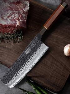 9 Inch Kiritsuke Chef Knife, Japanese Hand Forged 9 Layers 10Cr15CoMoV High Carbon Steel Kitchen Knife, Professional Chef's Knife with Ergonomic Rosewood Handle
