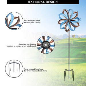 WONDER GARDEN Wind Spinners Outdoor - 2 Pack Small Metal Flamingo Wind Spinner Windmill, Wind Sculpture for Yard Patio Lawn Decor