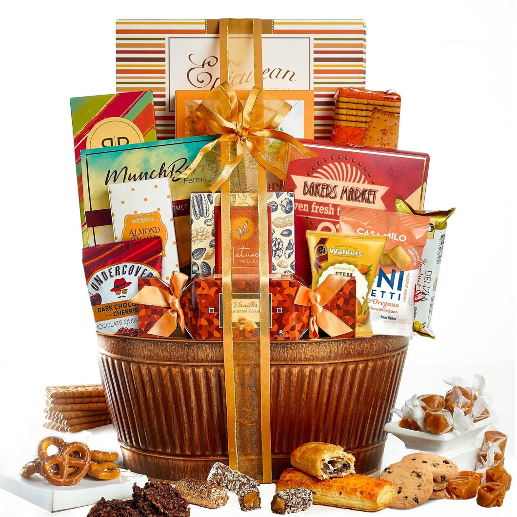 Broadway Basketeers Sympathy Gift Basket – Bereavement & Condolences Care Package, Thoughtful Food Delivery for Loss of Loved One, Comforting Box Present