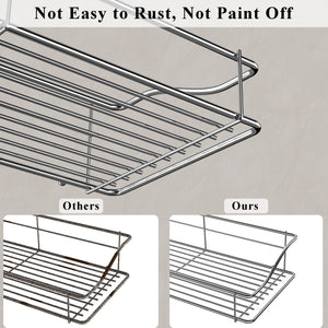 Shower Caddy Shelf Organizer Rack with Hooks, Adhesive Shower Storage for Bathroom - 2 Pack (Silver)