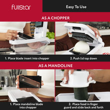 Load image into Gallery viewer, Vegetable Chopper and Mandoline Slicer for Kitchen, Food Chopper with Container &amp; Lid, Cheese Grater (8 in 1 - White)