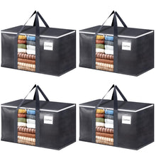 Load image into Gallery viewer, HomeHacks Extra Large Moving Bags with Visible PVC Window, Lightweight but Durable Storage Bags with Reinforced Handles, Storage Totes for Packing, Moving, Storage (93L, 6-Pack)