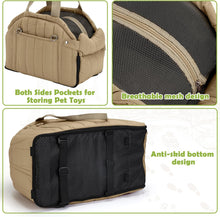 Load image into Gallery viewer, Outamateur Console Dog Car Seat,Dog Booster Seats for Small Dogs,Pet Cat Booster Car Seat on Car Armrest with Safety Cord and Storage Pocket for Small Dog Cat Puppy Under 11lbs (Khaki), Brown, Gray