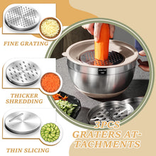 Load image into Gallery viewer, Mixing Bowls with Airtight Lids Set, 26PCS Stainless Steel Khaki Bowls with Grater Attachments, Non-Slip Bottoms &amp; Kitchen Gadgets Set, Size 7, 4, 2.5, 2.0,1.5, 1QT, Great for Mixing &amp; Serving