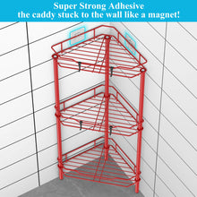 Load image into Gallery viewer, 4 Tier Floor Standing Corner Shower Caddy Organizer Shelf with Hooks, Bathroom Shelves Stand Rack, Black