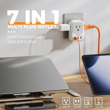 Load image into Gallery viewer, USB Wall Charger, Wall Plug Adapter Outlet Extender, TESSAN 3 Charger Block (1 USB C Port), Multi Charging Station for Cruise, Bathroom, Office, Dorm Essentials