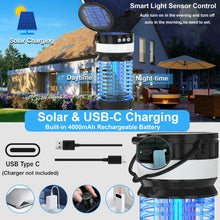 Load image into Gallery viewer, Bug Zapper Outdoor, Solar Powered Mosquito Zapper Outdoor, Rechargeable &amp; Electric &amp; Waterproof Mosquito Killer for Outdoor/Home/Garden/Patio/Backyard/Camping（Blue）