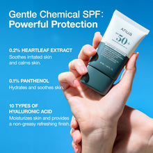 Load image into Gallery viewer, Anua Heartleaf Silky Moisture Mild Sunscreen, Broad Spectrum SPF 50+ with Moisturizing Formula, Lightweight Korean Sunscreen, Natural finish, Vegan, korean skin care 50ml / 1.69 fl. oz.