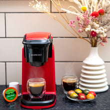 Load image into Gallery viewer, Mixpresso 2 in 1 Coffee Brewer, Single Serve &amp; Personal Coffee Maker, Compact Size Mini, Quick Brew Technology, 14oz Red