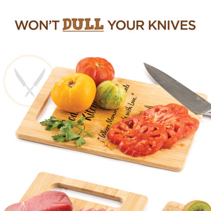 Housewarming Gifts for New Home - Bamboo Cutting Board with Engraved Message - New Home Essentials for Homeowners, Couples, Friends, or Family - Decorative Kitchen Gift Board, 12" x 8"
