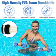Load image into Gallery viewer, 2Pack Water Dumbbells, Aquatic Exercise Dumbbells, EVA Foam Barbells for Men Women Youth Water Workouts