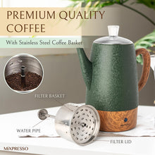 Load image into Gallery viewer, Mixpresso Small Percolator Coffee Pot Electric 4 Cup, Stainless Steel Coffee Maker, Coffee Percolator Electric With Keep Warm Function, 4 Cups Stainless Steel Perculator With Basket