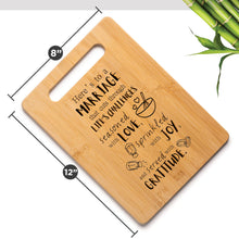 Load image into Gallery viewer, Housewarming Gifts for New Home - Bamboo Cutting Board with Engraved Message - New Home Essentials for Homeowners, Couples, Friends, or Family - Decorative Kitchen Gift Board, 12&quot; x 8&quot;