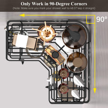 Load image into Gallery viewer, 3 Pack Corner Shower Caddy Organizer Shelf with Hooks, Black Bathroom Shelves Storage Organization